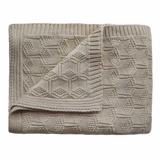 Πλεκτή Βαμβακερή Κουβέρτα Honeycomb Beige - Mushie