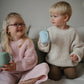 Παιδικό Εκπαιδευτικό Ποτήρι Σιλικόνης με Καλαμάκι & Χερούλια Cambridge Blue - Mushie