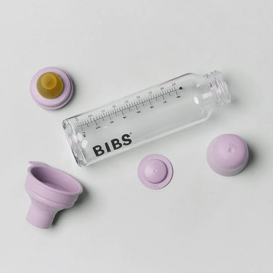 Μπιμπερό Γυάλινο 0+ μηνών για νεογέννητα Dusly Lilac 225ml - Bibs
