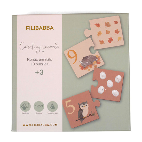 Εκπαιδευτικό Puzzle Counting Nordic Animals - Filibabba