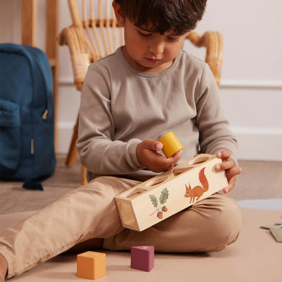 Ξύλινο Εκπαιδευτικό Παιχνίδι με Σχήματα Shape Sorter - Filibabba