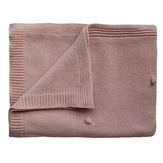 Πλεκτή Βαμβακερή Κουβέρτα Textured Dots Blush - Mushie